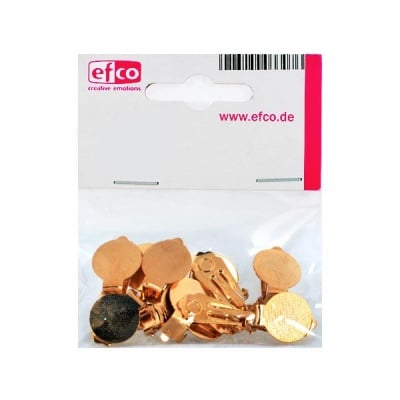 Клипс - основа за обица, 13 mm, 10 броя, позлатен