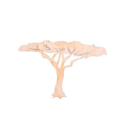 Комплект дървени деко фигурки Дървета, 6 части