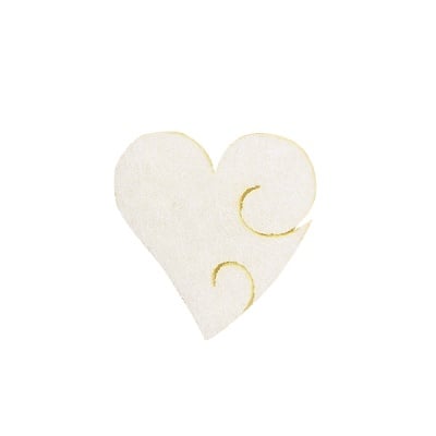Комплект деко фигурки Бели сърца от филц 12 части