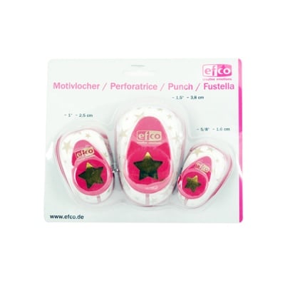 Комплект дизайнерски пънчове, Звезди, ~1,6/2,5/3,8 cm