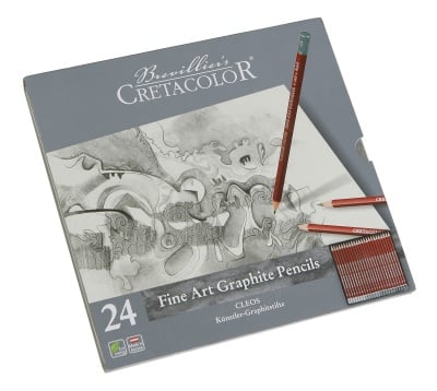 Комплект графитни моливи CLEOS FineArtGraphite, 24 бр., 9H-9B