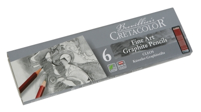 Комплект графитни моливи CLEOS FineArtGraphite, 6 бр.2H,HB,2B,4B,6B,8B