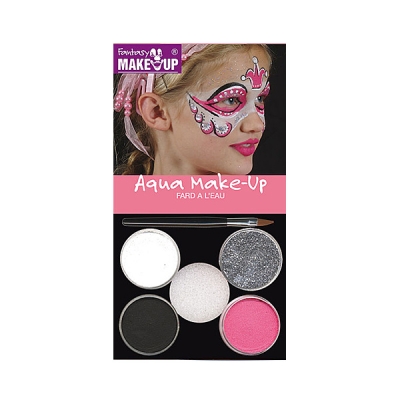 Комплект гримове в кутия Aqua Make Up, 5 цвята + 1 четка, принцеса Леа