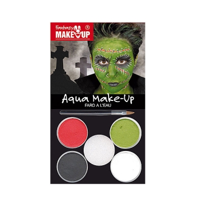 Комплект гримове в кутия Aqua Make Up, 5 цвята + 1 четка, зомбита