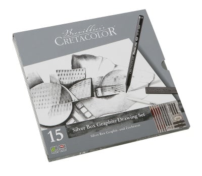 Комплект художествен CretaColor, SILVER BOX, метална