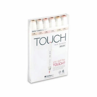 Комплект маркери TOUCH TWIN BRUSH, 6 бр., цветове на кожа
