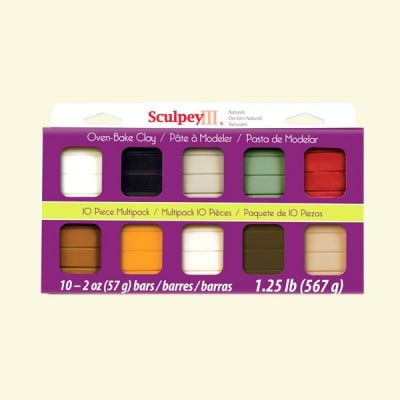 Комплект Sculpey III натурални, 10 цвята x 57 g