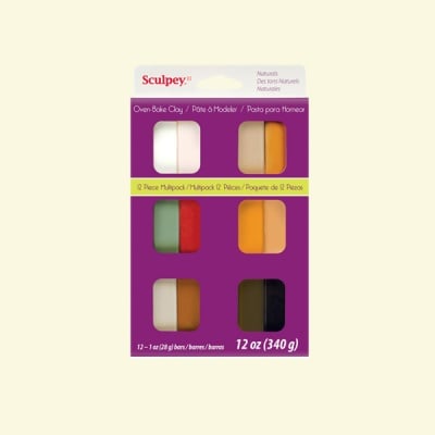Комплект Sculpey III натурални, 12 цвята x 28 гр