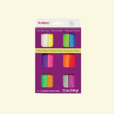 Комплект Sculpey III ярки, 12 цвята x 28 g