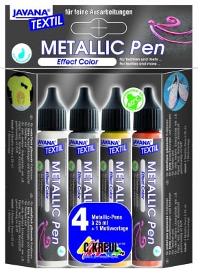 Комплект текстилна боя Metallic Pen JAVANA, 29 ml, 4бр.