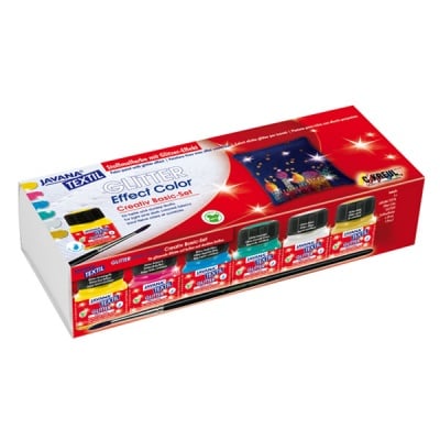 Комплект текстилни бои Glitter Creativ Set, 6 x 20 ml
