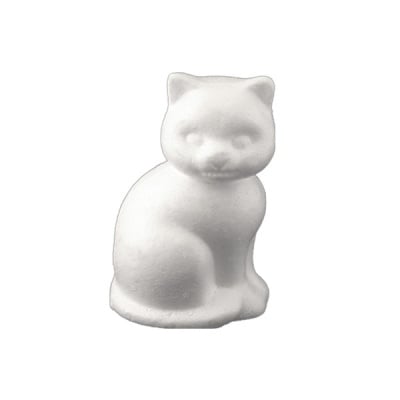 Коте от стиропор, бял, H 240 mm