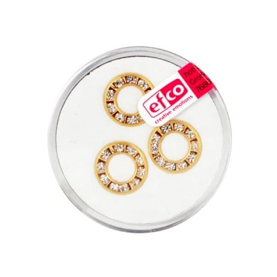 Кристална халка, 12 mm, 3 бр., кристал / злато