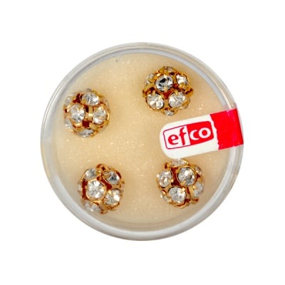 Кристална топка с отвор, 10 mm, 4 бр., кристал / злато