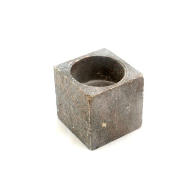 Кубче свещник, 7х7 cm, сапунен камък, зелен