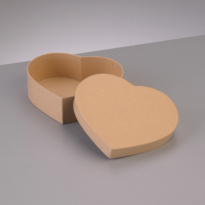 Кутия от папие маше във формата на сърце, 10,5 x 9 x H 6 cm
