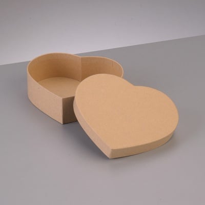 Кутия от папие маше във формата на сърце, 16,5 x 14 x H 5 cm