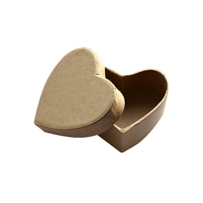 Кутия сърце от папие маше Box Herz, 6,5 x 6 x H 2,7 cm