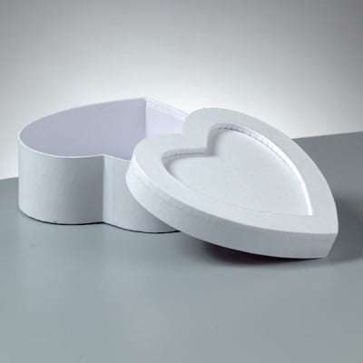 Кутия за декорация, Mosaix, Herz, 15 x 15 x 6 cm, бяла