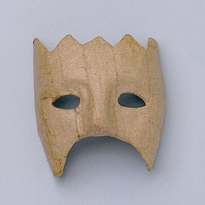 Маска от папие маше, мини назъбена, 6 x 6 x 3,5 cm