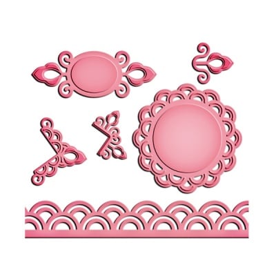 Метални шаблони за изрязване на хартия, „Азиатски акценти“ - 2,8х 2,7 – 22 х 2,5см.