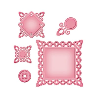 Метални шаблони за изрязване на хартия, „Азиатски мотиви“ ~2,3 – 9,5см