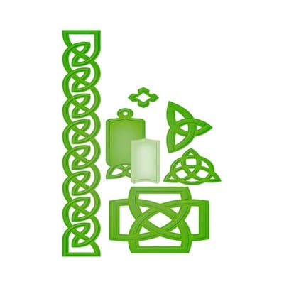 Метални шаблони за изрязване на хартия, „Келтски акценти“, ~1,9х 2,3 – 21,7 х 3см.