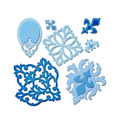 Метални шаблони за изрязване на хартия, „Мотиви от Дамаск“ - 2,2 х1,6 – 7х8см