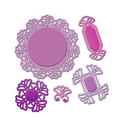 Метални шаблони за изрязване на хартия, „Мотиви с винтидж дантела“- 2,5 х2,4 – 9см