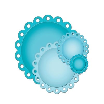 Метални шаблони за изрязване на хартия „Nestabilities“, дантелени кръгове, ~2,5 – 10,8см.