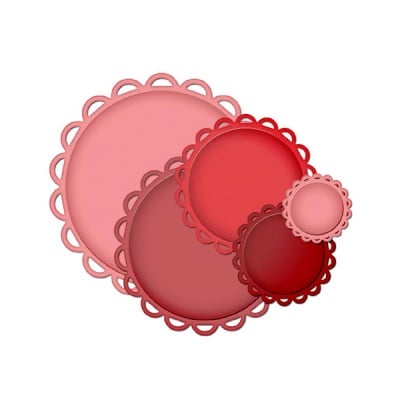 Метални шаблони за изрязване на хартия „Nestabilities“, дантелени кръгове, ~ 4,1 – 10,8см.