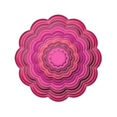 Метални шаблони за изрязване на хартия „Nestabilities“, ~ ф 2,5 - 10,2 cm, 7 cm