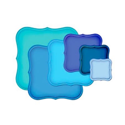 Метални шаблони за изрязване на хартия „Nestabilities“, форма на етикет, ~ 4 х 4 – 10 х 10см.