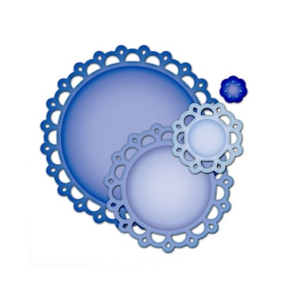 Метални шаблони за изрязване на хартия „Picot Edge Circles“, ~ ф 1,5 - 10,3 cm,