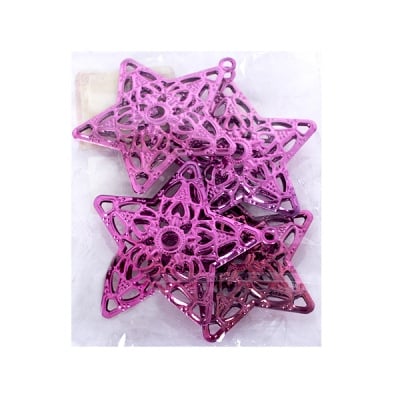 Метални звезди, 6 cm, 4 бр., лилави