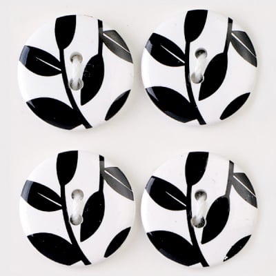 Мини конфети,цветя, 21 mm, 6бр., черно/бяло