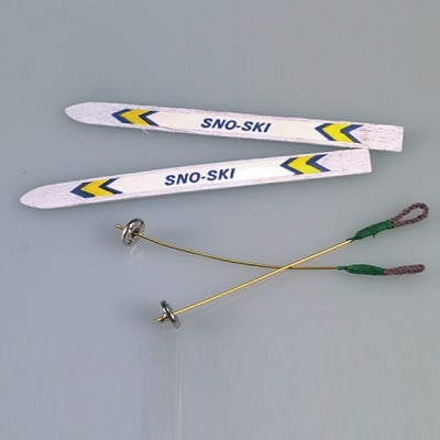 Ски комплект - миниатюра, 9 cm, 4 части