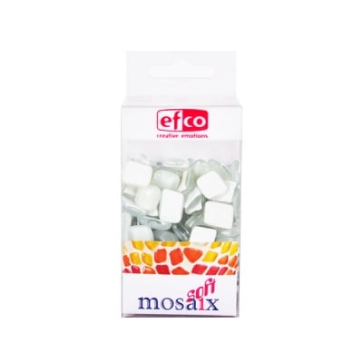 Мозаечни плочки MosaixSoft, стъкло, 25x5 mm, 140 бр., бели