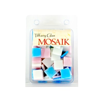 Мозаечни плочки TIFFANY Glass, стъкло, 15x15x4mm, 130 бр., пастелен микс
