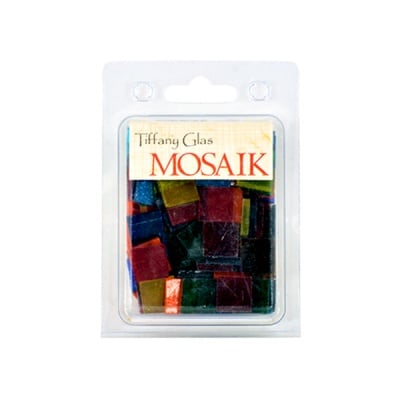 Мозаечни плочки TIFFANY Glass, стъкло, 15x15x4mm, 130 бр., прозрачни микс