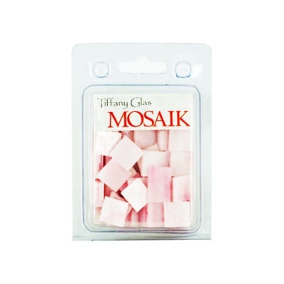 Мозаечни плочки TIFFANY Glass, стъкло, 15x15x4mm, 130 бр., розово