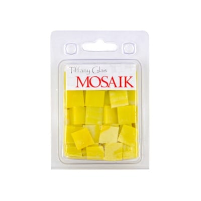 Мозаечни плочки TIFFANY Glass, стъкло, 15x15x4mm, 130 бр., слънчевожълто