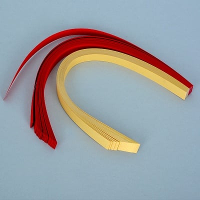 Набор ленти за празнични звезди, 130 g/m2, 1 x 30 cm, 80 л., златни/ червени