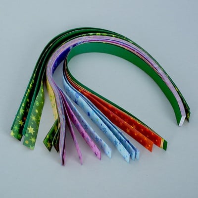 Набор ленти за празнични звезди, 80 g/m2, 1,5 x 45 cm, 80 л., разноцветни