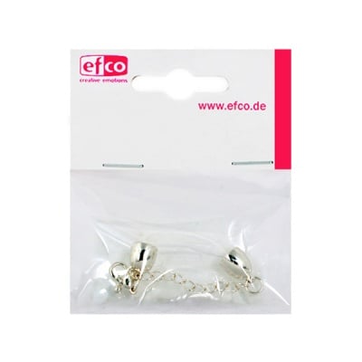 Накрайници със синджирче за регулиране, ф 6 mm, 1 брой, сребристи