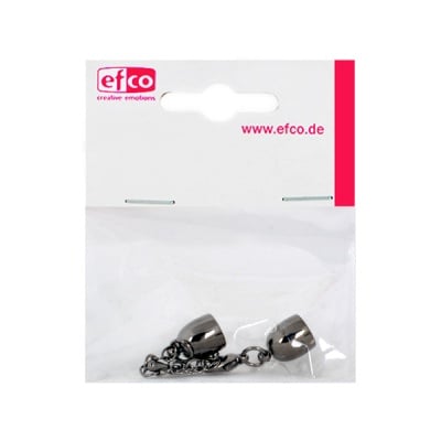 Накрайници със синджирче за регулиране, ф 8 mm, 1 брой, цвят оникс