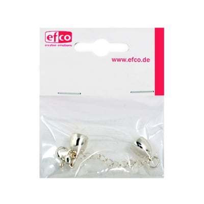 Накрайници със синджирче за регулиране, ф 8 mm, 1 брой, сребристи