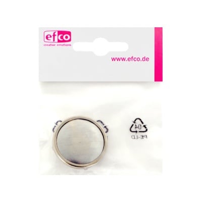 Основа за брошка, кръгла, ф 28 mm, сребриста