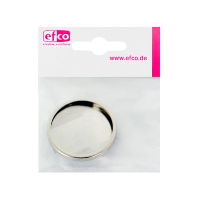 Основа за брошка, кръгла, ф 36 mm, сребриста