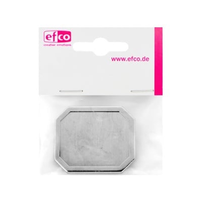 Основа за брошка, осмоъгълник, 45 x 37 mm, сребриста